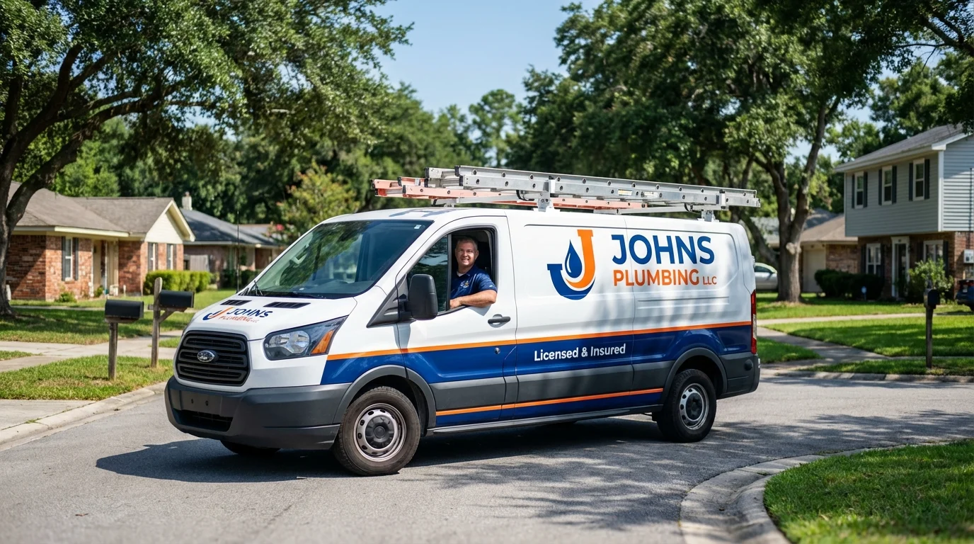 Johns Plumbing LLC service van in Watertown, TN
